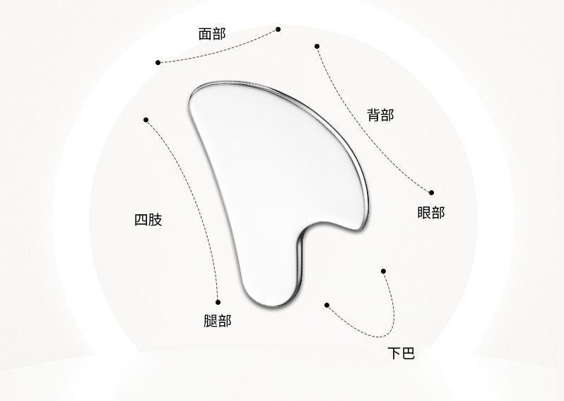 304 Tabla de Gua Sha de Acero Inoxidable - Herramienta de Belleza Facial y Masaje Corporal, Uso Universal