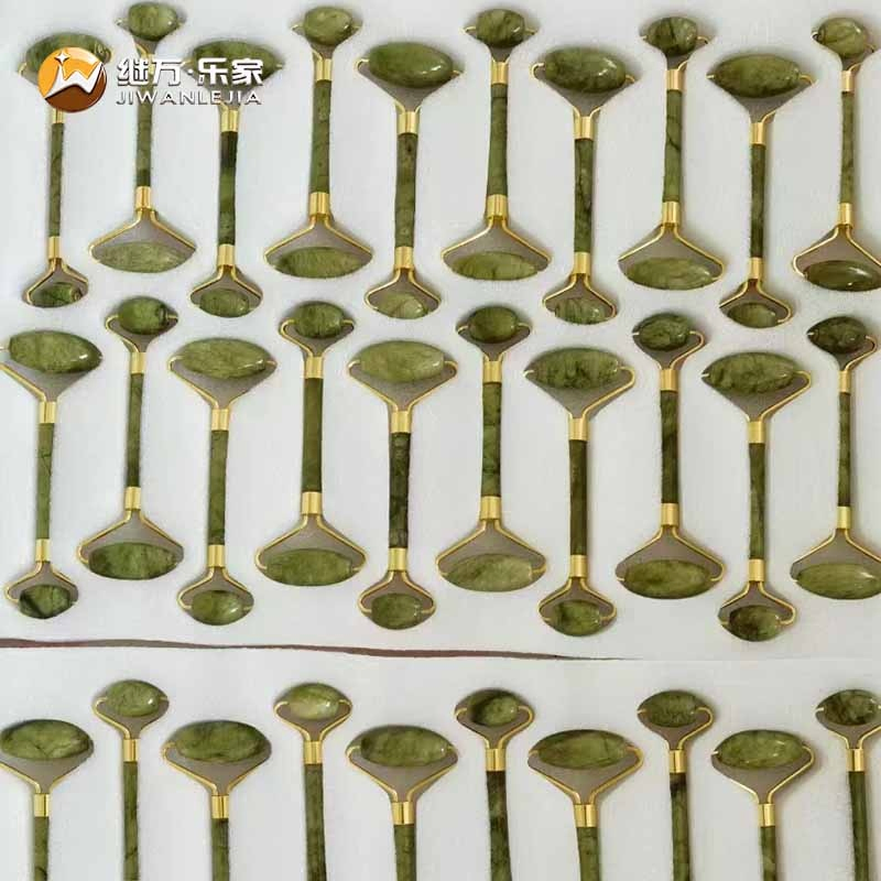 Jiwan Lejia Mayorista Amazon Venta Caliente Mini Facial Portátil Rodillo de Jade Masajeador Herramienta de Gua Sha Cuidado de la Piel Conjunto de Masaje para el Cuerpo
