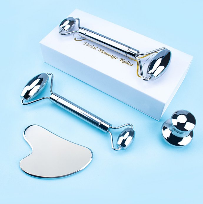 Producto de belleza OEM Gua Sha de acero inoxidable herramienta de masaje facial en forma de corazón Gua Sha de metal Gua Sha de acero inoxidable