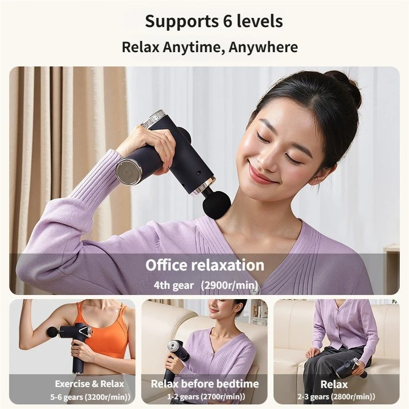 Masajeador de Percusión de Tejido Profundo Profesional 30 Velocidad Portátil Mini Inalámbrico Calor Frío Alivio del Dolor