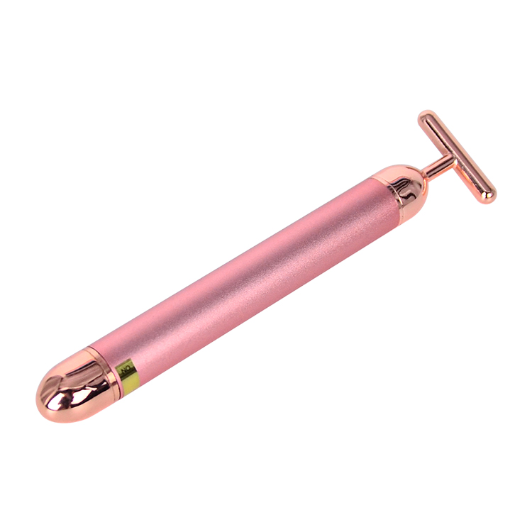 2 en 1 Rodillo facial de cristal de jade rosa natural vibrante eléctrico para levantar la cara, herramienta de masaje de belleza