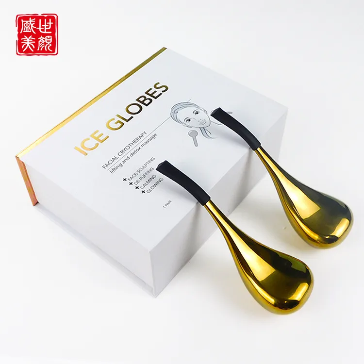 Herramienta de masaje de cuchara de acero inoxidable de doble propósito frío y caliente para el cuidado de la piel