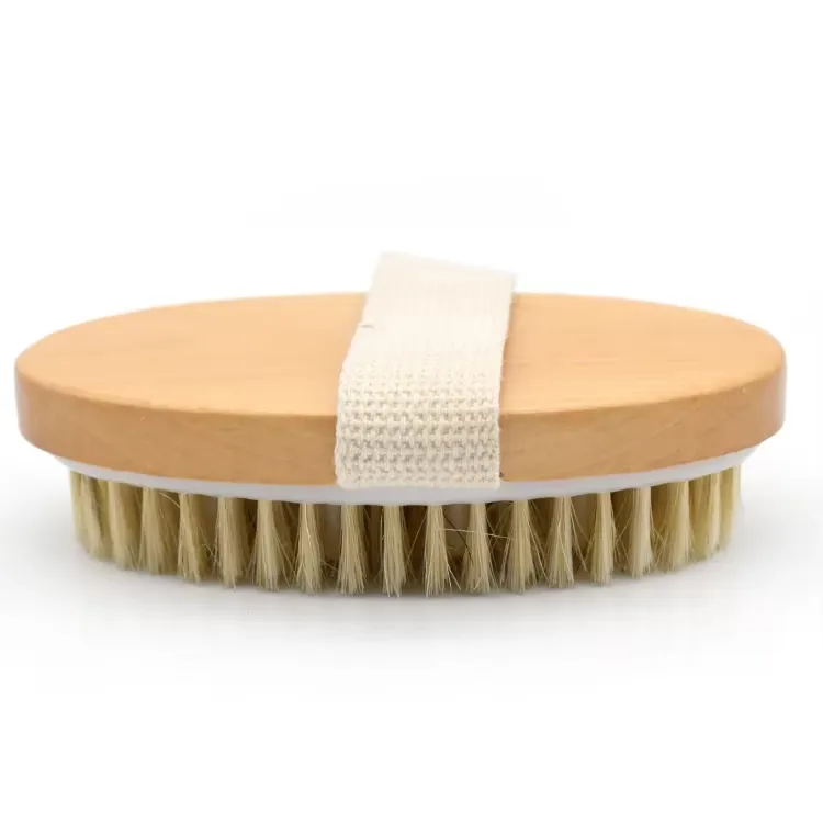 Cepillo de Cerdas de Jabalí Ecológico para el Cuerpo con Masaje, Exfoliante para Piel Seca, Cepillo de SPA