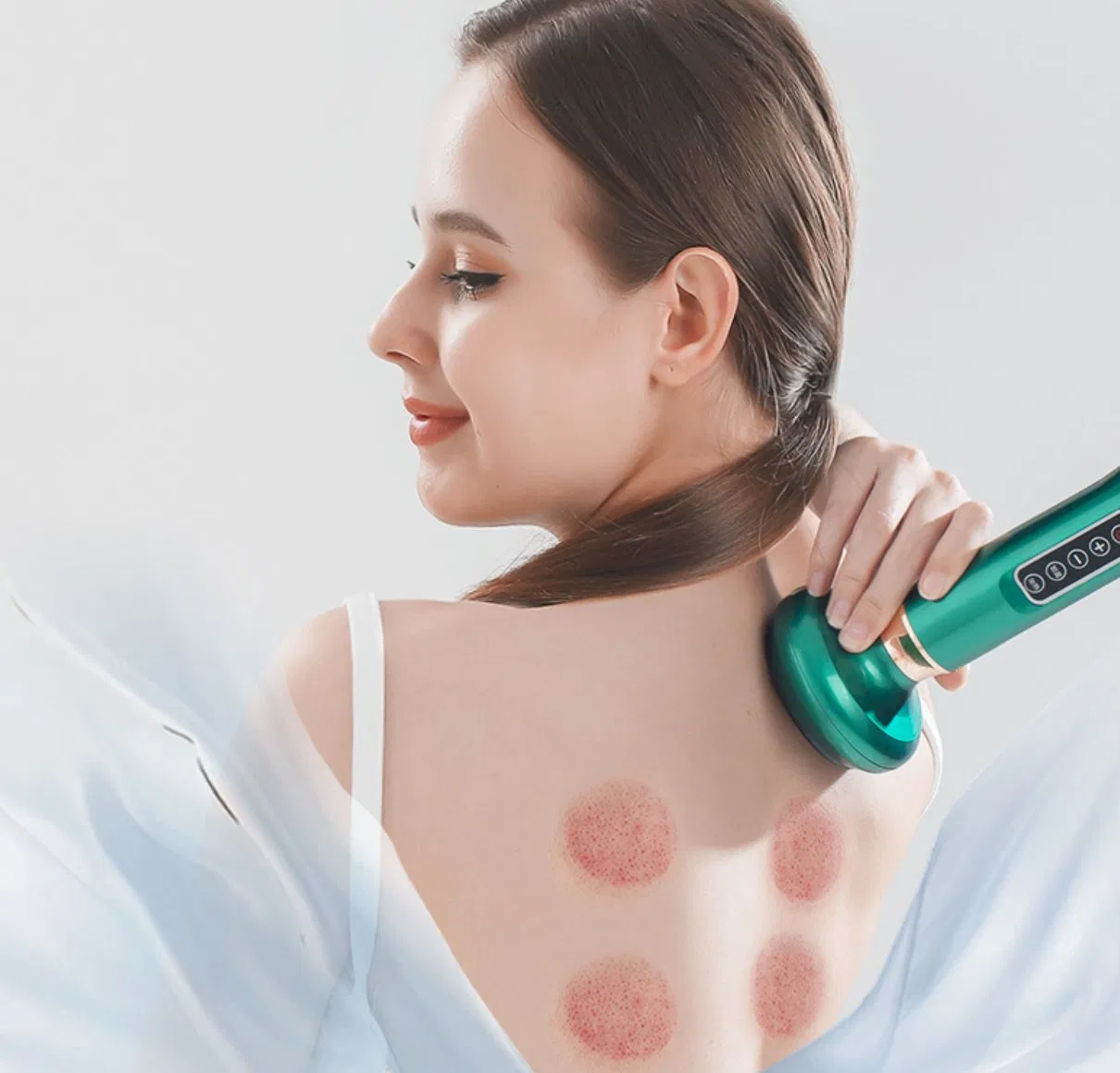 Herramienta de Gua Sha Eléctrica con 12 Niveles de Intensidad Dispositivo de Masaje y Rasurado Calentado