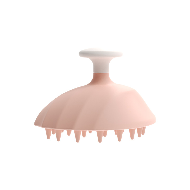 Cepillo de champú de silicona portátil para masajear el cuero cabelludo