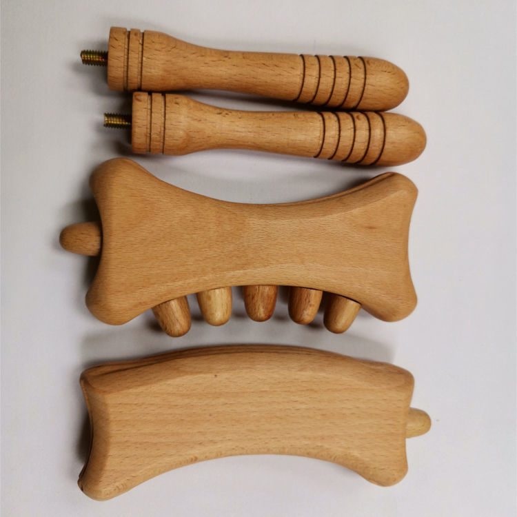 Martillo de acupresión de madera completa, palo de masaje Gua Sha de madera de haya
