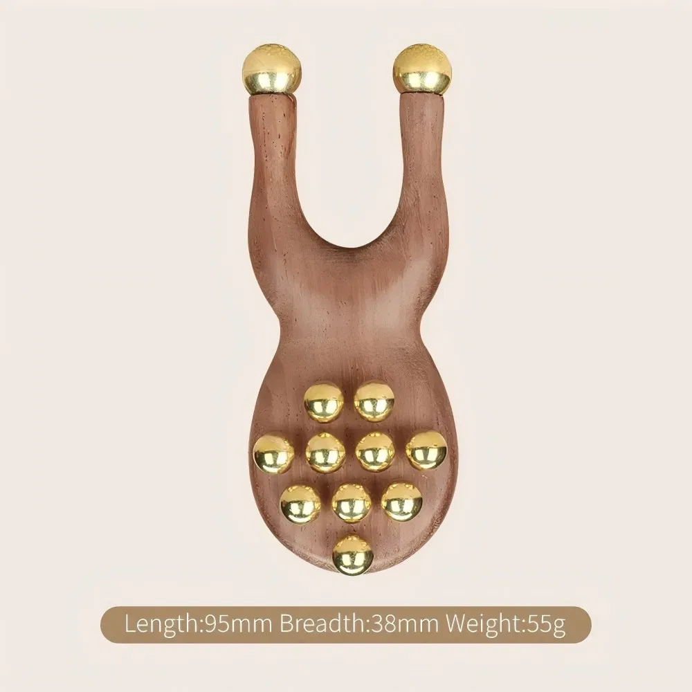Mejor conjunto de herramientas de masaje Gua Sha facial de bronce, herramientas de masaje Gua Sha de madera