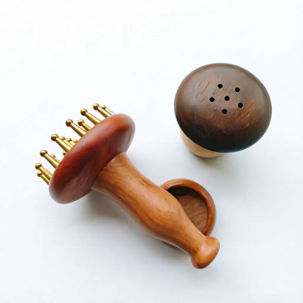 Herramienta de Gua Sha facial de madera maciza natural hecha a mano para acupresión, drenaje de meridianos y cuidado de los ojos