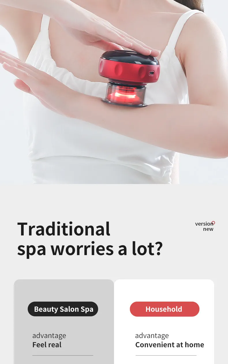 Herramienta de masajeador de espalda Gua Sha portátil, masajeador de terapia de ventosas, máquina de terapia de ventosas eléctrica