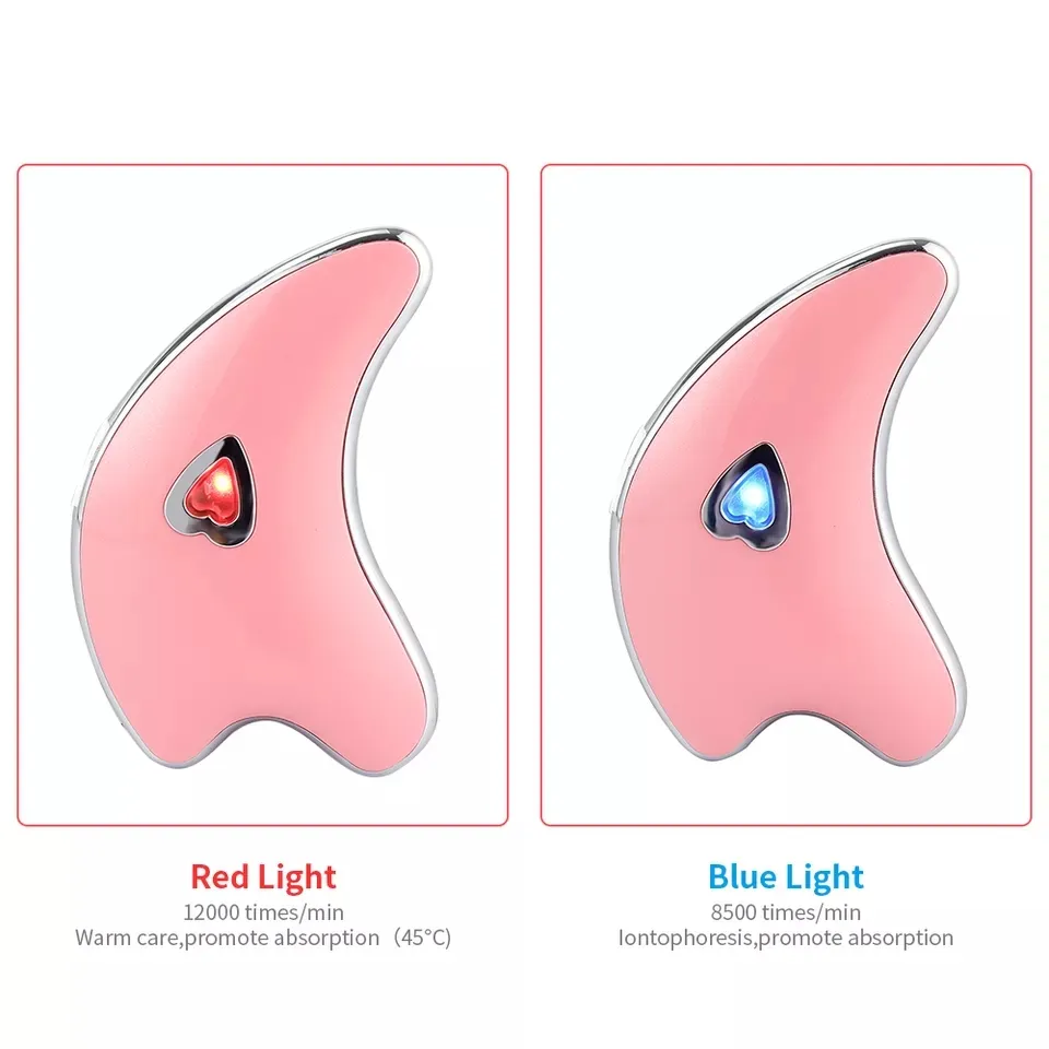 Mini Masajeador Eléctrico Herramienta de Masaje Facial de Acero Inoxidable Terapia de Gua Sha Herramientas Guasha