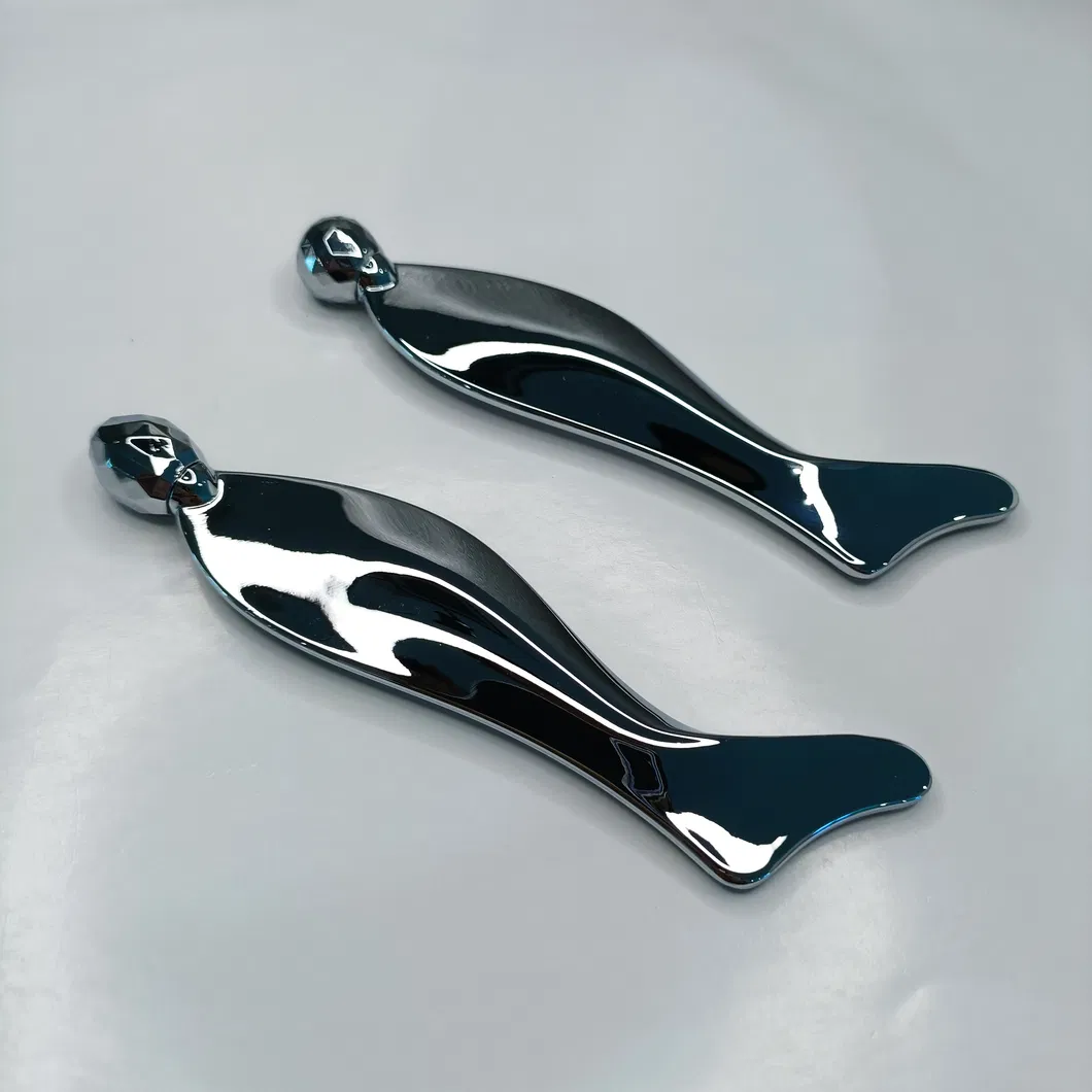Herramienta de Gua Sha de Acero Inoxidable Premium para Masaje Facial Diseño de Sirena Plateada Herramienta de Rasurado Facial para Piel Radiante