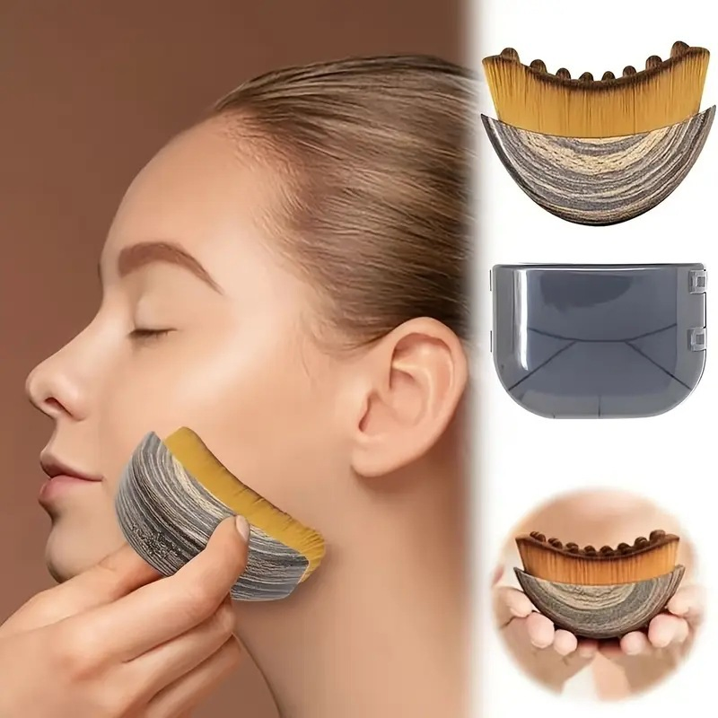 Cepillo de Gua Sha de Doble Efecto con Mango para Masaje de Ojos y Cuello, Levanta Contornos
