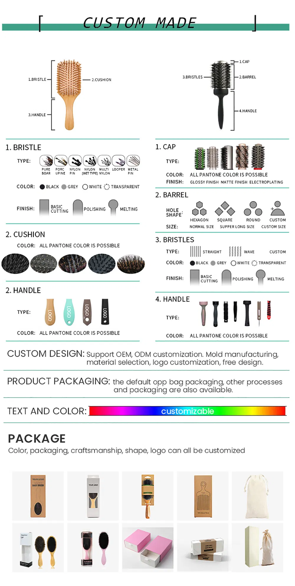Cepillo de masaje para niños con logo personalizado, cepillo de silicona para el cuero cabelludo, cepillo para desenredar el cabello de mujeres, cepillo para baño de mascotas