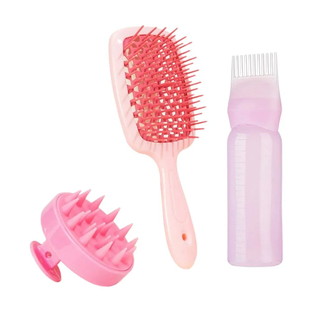 Kit completo de estilizado de cabello con botella de spray de niebla fina, cepillo de masaje del cuero cabelludo y cepillo aplicador de tinte para el cabello, set de herramientas para el cuidado del color del cabello