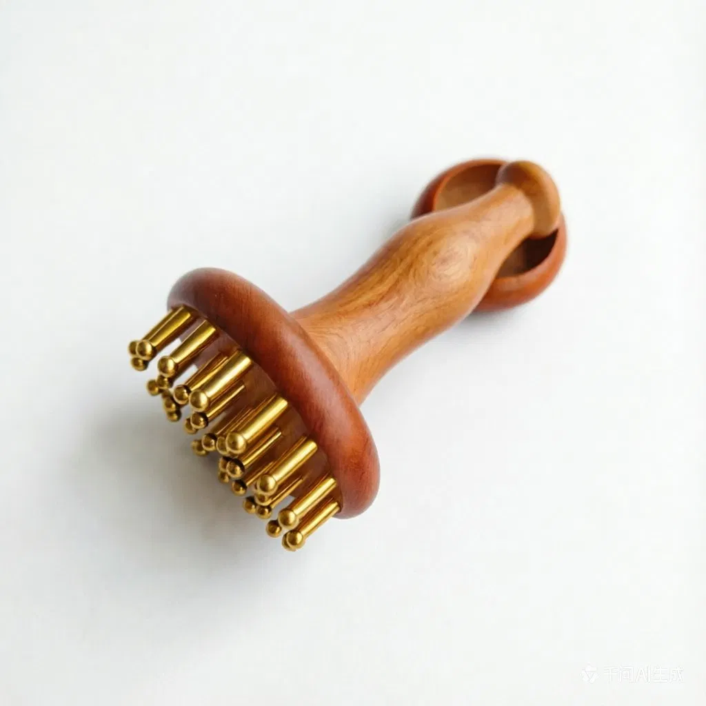 Herramienta de Gua Sha facial de madera maciza natural hecha a mano para acupresión, drenaje de meridianos y cuidado de los ojos