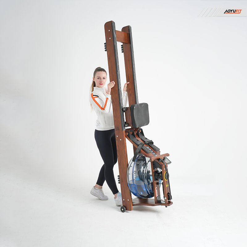 Gym Foldable Solid Wood Frame Water Resistance Rower