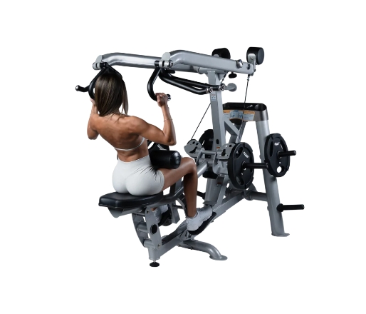 Commercial Fitness Equipment Gym Club Machine Strength Machine Fitness Equipment Hoist Plate Loaded Lat Pulldown Ho-03 Self-Align with Multiple Grips