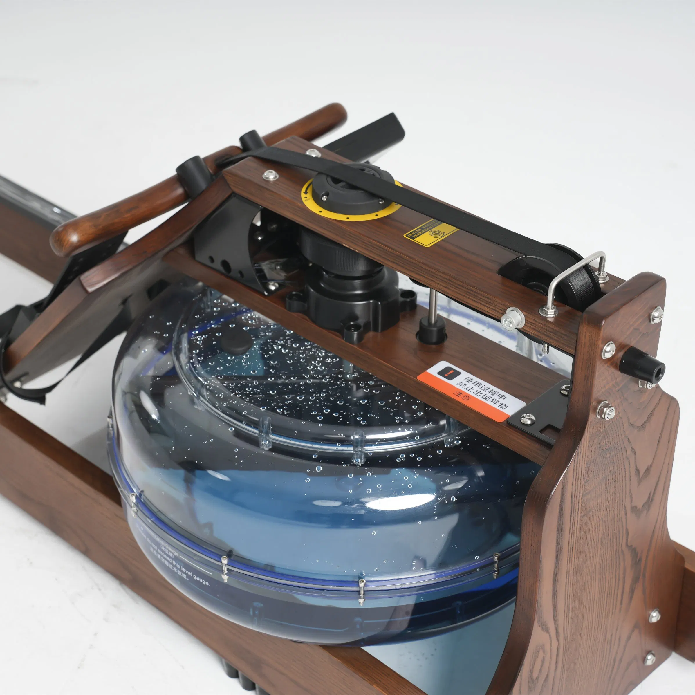 Compatible Indoor Cardio Gym Rower Wooden Water-Resistant Fitness Equipment with Wood Box for Home Use