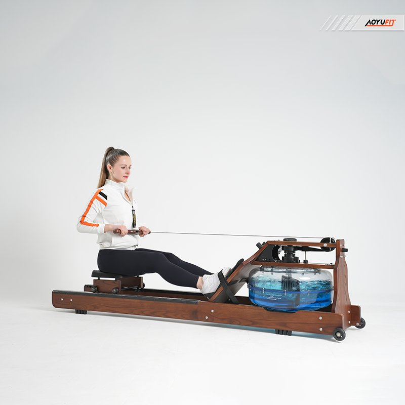 Solid Wood Water Rower, Professional Adjustable Resistance Convenient Storage