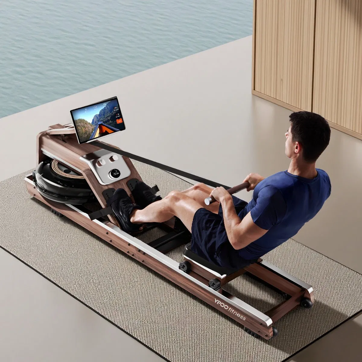 Ypoo Rowing Machine 1.7 Kg Flywheel Hydro-Magnetic Dual Resistance System