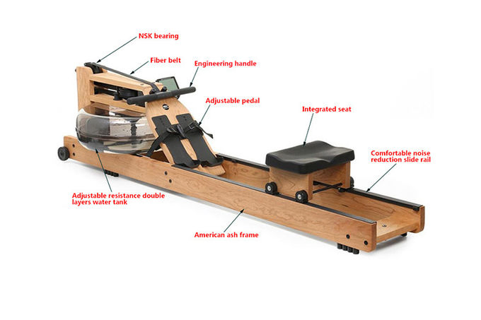 Deluxe Wooden Commercial Cardio Water Rower Rowing Machine