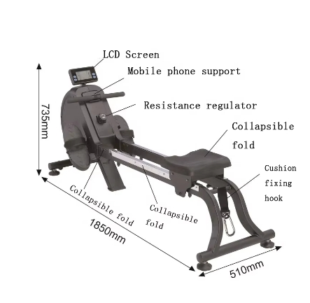 New Gym Fitness Rowing Equipment Adjustable Foldable Magnetic Resistance Rowing Machine
