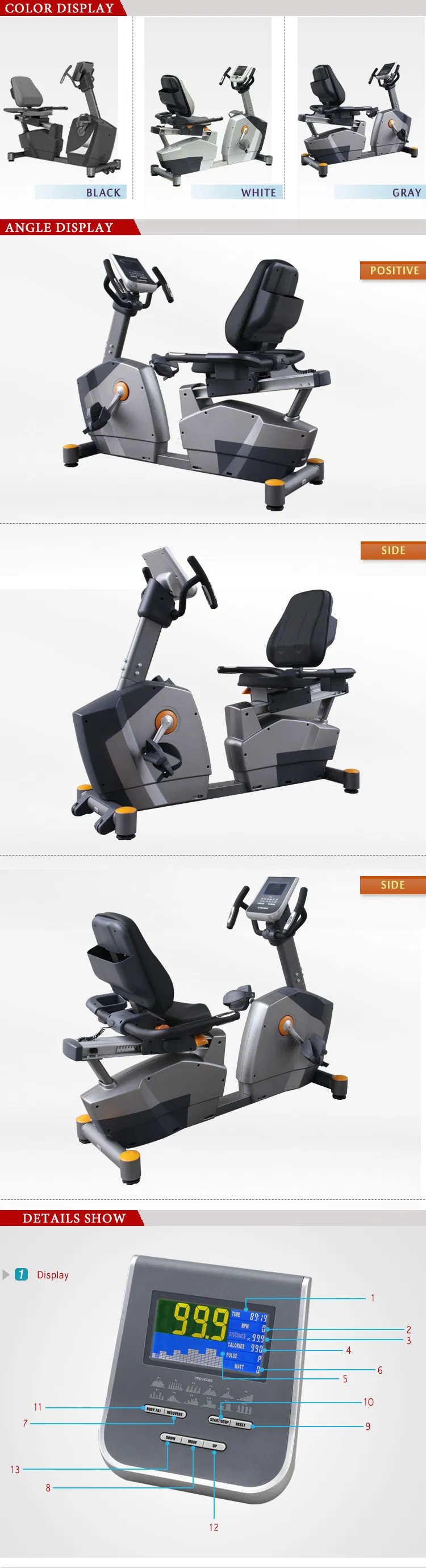 Recumbent Exercise Bike Display 1