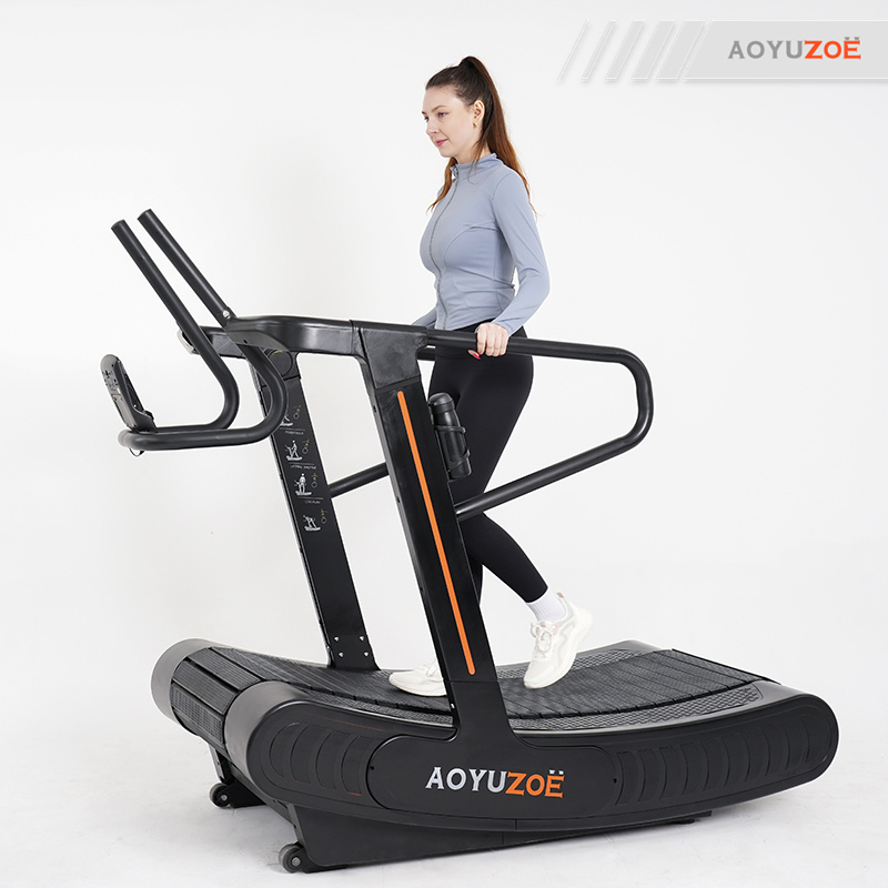 Cardio Machine Unpowered Air Runner Machine Manual Self-Generating Fitness Commercial Curved Treadmill