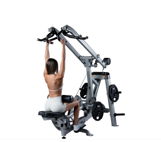 Commercial Fitness Equipment Gym Club Machine Strength Machine Fitness Equipment Hoist Plate Loaded Lat Pulldown Ho-03 Self-Align with Multiple Grips
