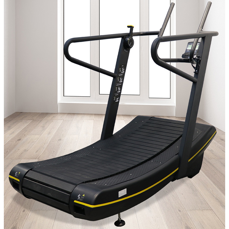 China Factory Commerical Fitness Equipment High Quality Unpowered Treadmills Non-Motorised Running Machine Gym Equipment Professional Curved Manual Treadmill