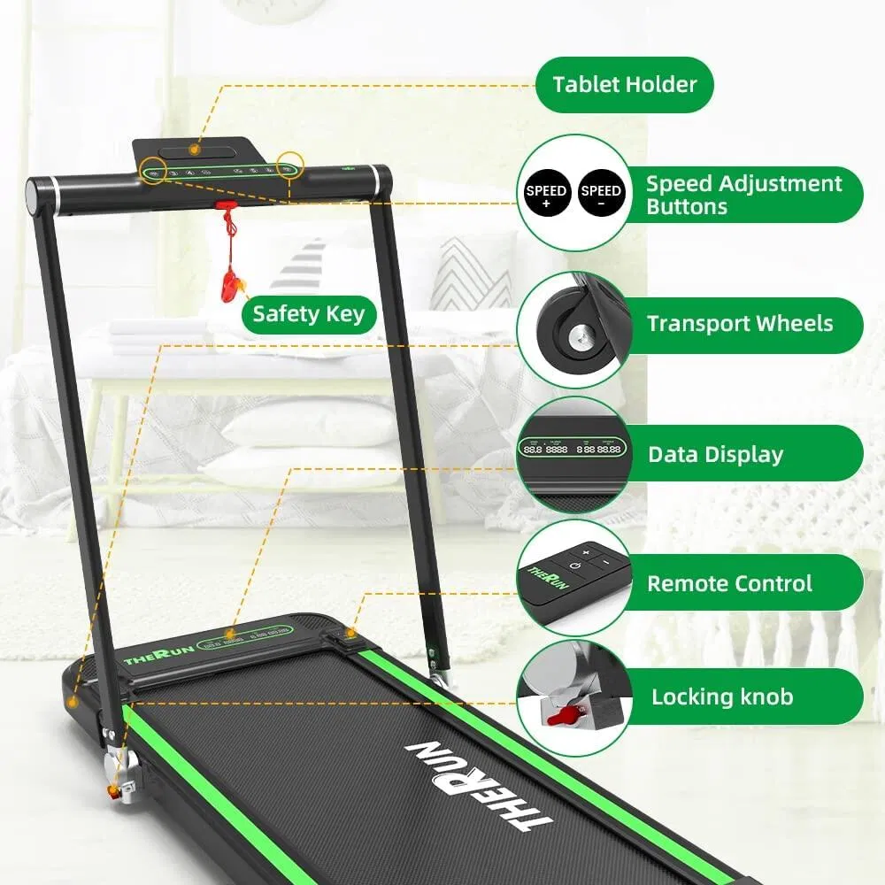 2 in 1 Under Desk Walking Running Pad Treadmill for Home Office