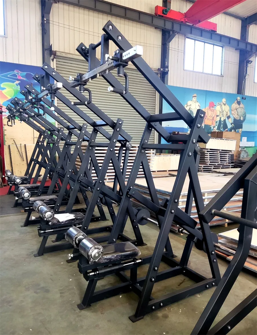 Gym Fitness Equipment Adjustable Multi-Purpose Strength Training Plate Loaded Machine Front Facing Lat Pulldown