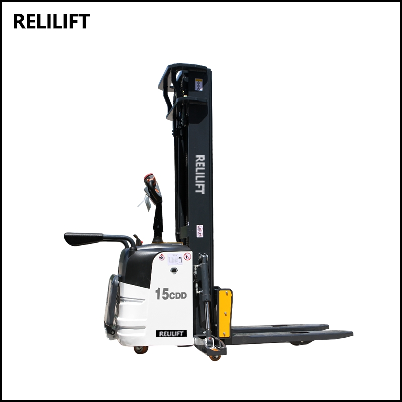 Sit Down New Forklift 1.5 Ton 4.5m Portable Small Mini Hydraulic Triple Mast Pallet Electric Stacker