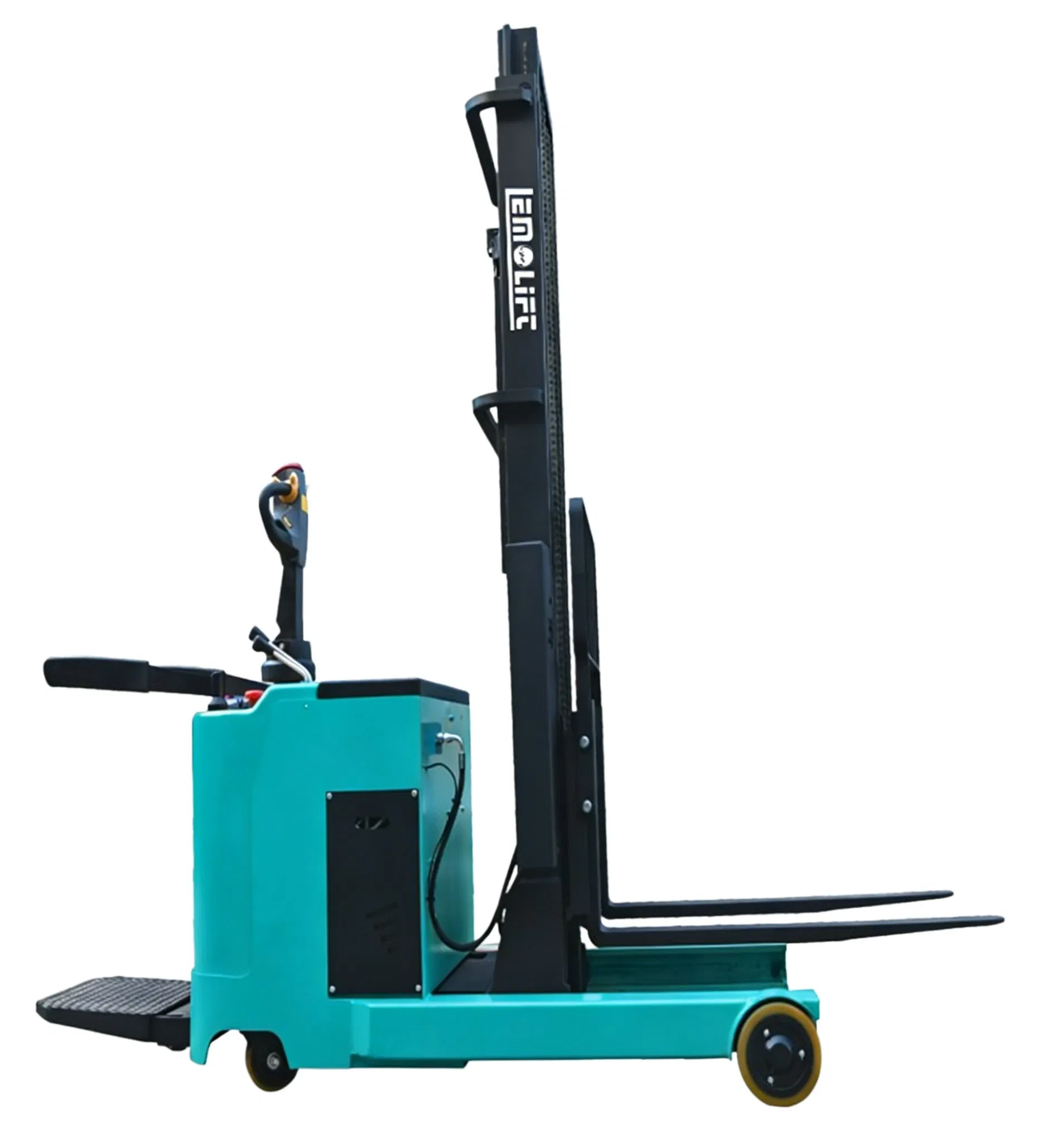 Lemo Brand Stand-on Type Industrial Reach Trucks with Low Cost Warehouse Electric Reach Forklifts 1.5 Ton 10m Height
