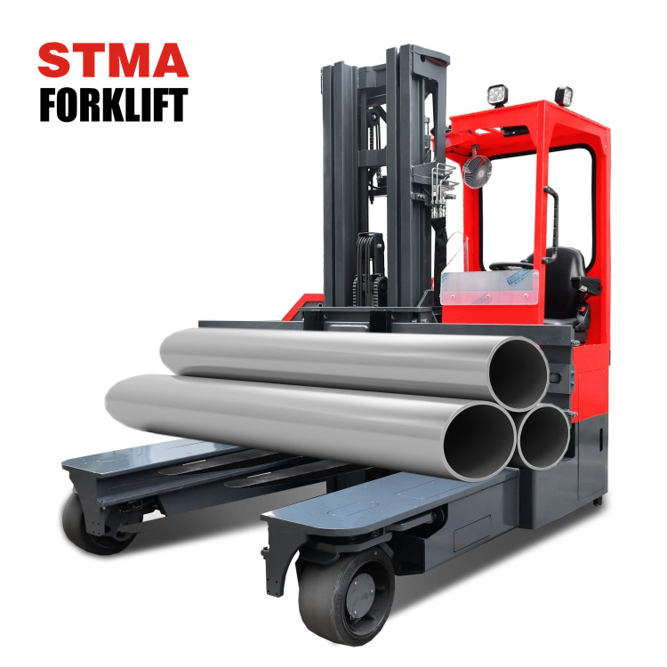 Stma 3tonnes 3000kg Side Loader Multi Directional Forklift 4-Directional Forklift Battery Operated Narrow Aisle Forklift