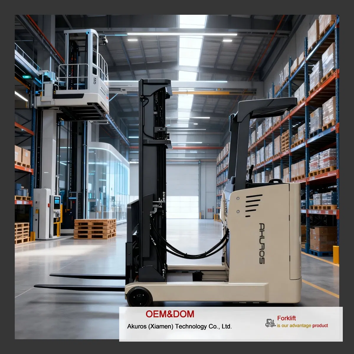 New Style Electric Reach Forklift Warehouse Stacker Electric Reach Fork Truck