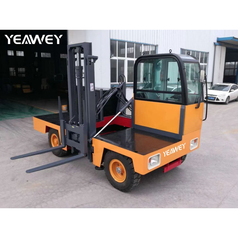 Small Battery Wheel Container Hydraulic Reach Warehouse Rough Electric Side Loader Forklift with CE/EPA Certified