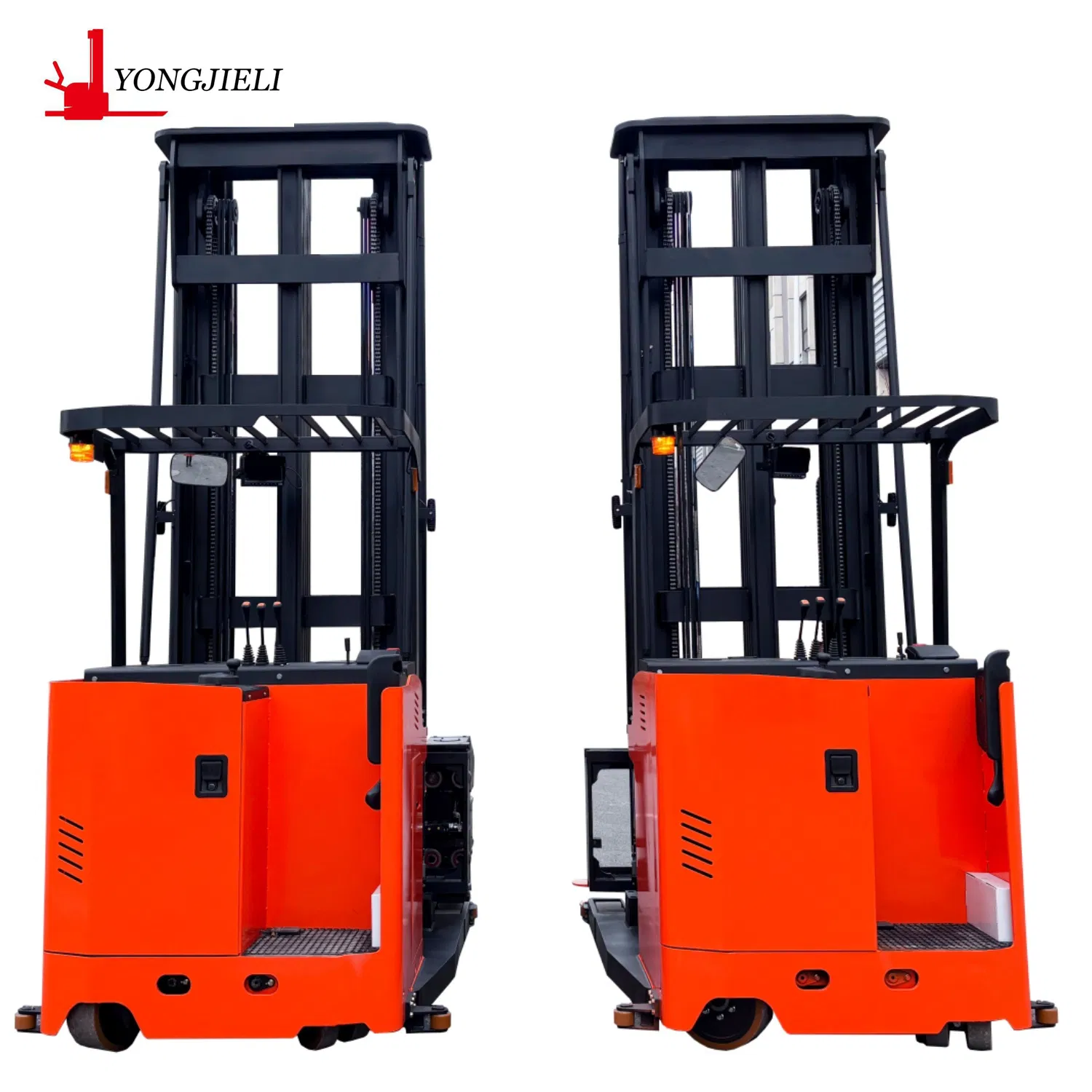 Very Narrow Aisle Highly Lift 3-Ways Three Way Standing-Drive Type Electric Forklift Truck Electric Lifting Reach Forklift