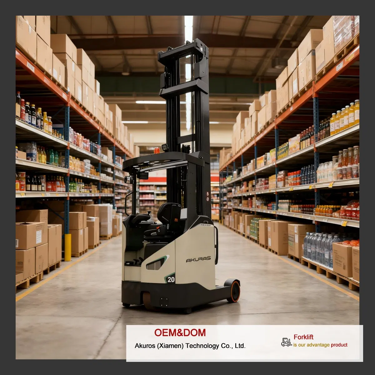 New Style Electric Reach Forklift Warehouse Stacker Electric Reach Fork Truck