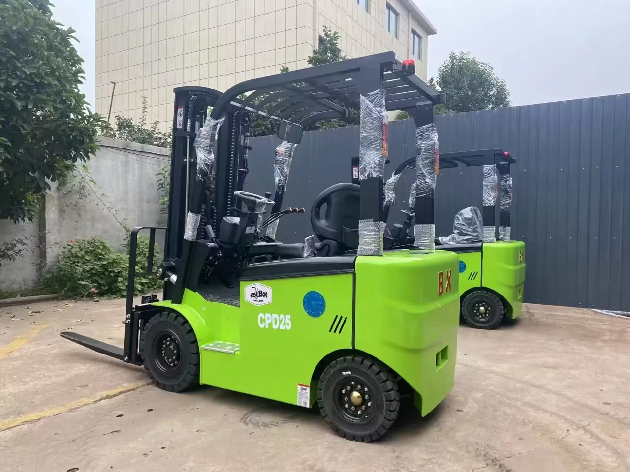 Factory Price New Design China Green Color 2ton 2.5ton 3ton Lift Height 3m 4m 4.5m 4.8m 5m 6m Electric Lead Acid Lithium Battery Forklift Model Cpd20 Cpd25