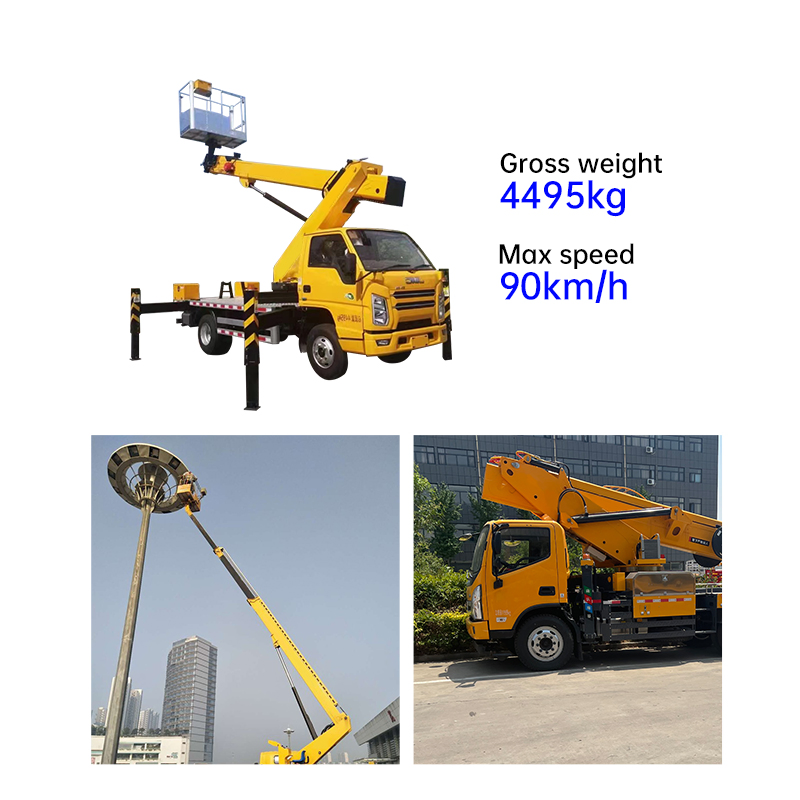 21m Bucket Hydrulic Lift Working Ladder Lifting Pickup Crane Cherry Picker Manlift Pallet Work Transport Aerial Platform Mounted Truck High-Altitude Operation