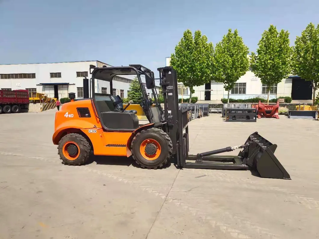 Compact Rough Terrain Forklift Side View