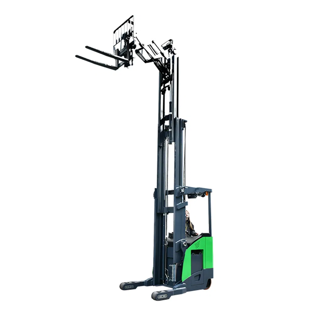 Warehouse Equipment 1.2 Ton 1.5 Ton Electric Reach Truck Forklift Double Scissors Reach Truck