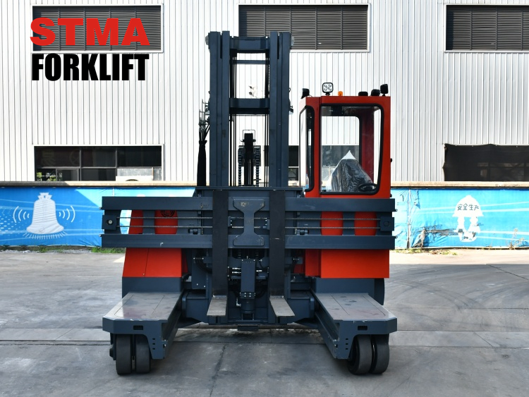 Stma 3tonnes 3000kg Side Loader Multi Directional Forklift 4-Directional Forklift Battery Operated Narrow Aisle Forklift