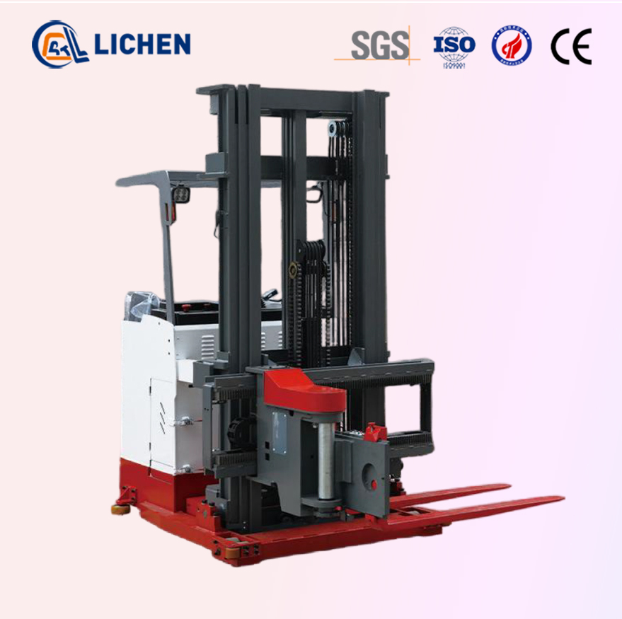Full Electric Very Narrow Aisle Turret Truck 1.6t 3-Way Pallet Stacker Seated Three-Way Stacking Truck for Sale
