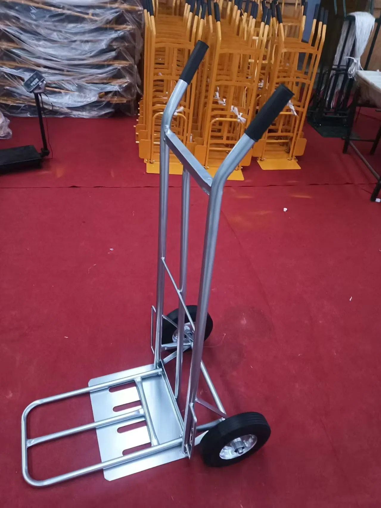 Heavy Duty Metal Trolley Dolly 200kg Load Hand Truck Cart Trolley Steel Rubber Material Handling Tool for Outdoor Usage