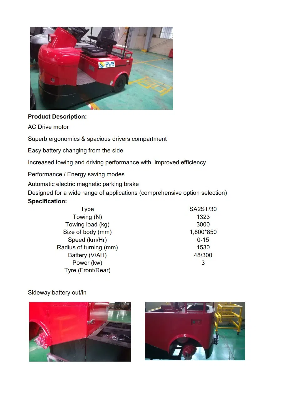 3~25 Ton Warehouse Industrial Electric Battery Tow Tractor