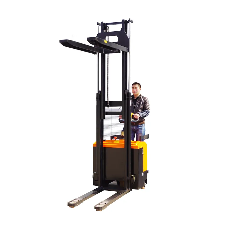 1000kg High Strength Dual Masts Walking Electric Pallet Stacker