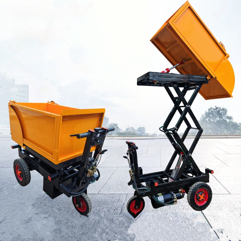 Warehouse Material Handling Hydraulic Scissor Automatic Dump Pallet Lift Tipping Bucket Trolley