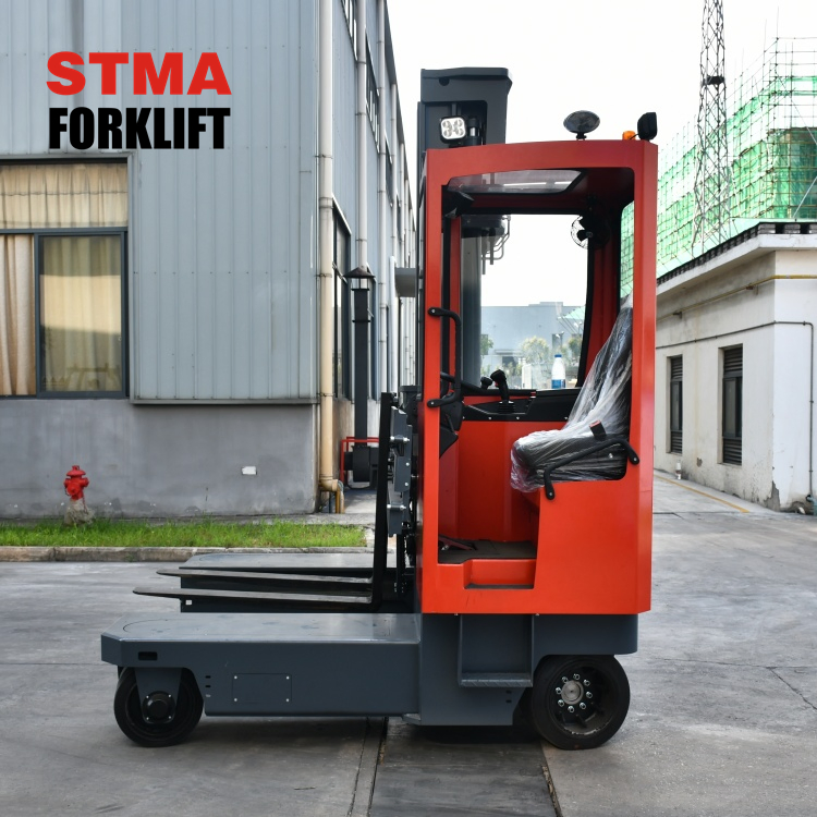 Stma 3tonnes 3000kg Side Loader Multi Directional Forklift 4-Directional Forklift Battery Operated Narrow Aisle Forklift